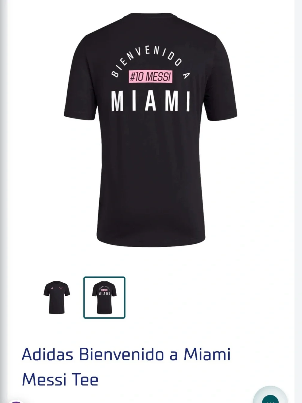 Adidas Bienvenido a Miami Tee in Black with Pink and White Graphics
